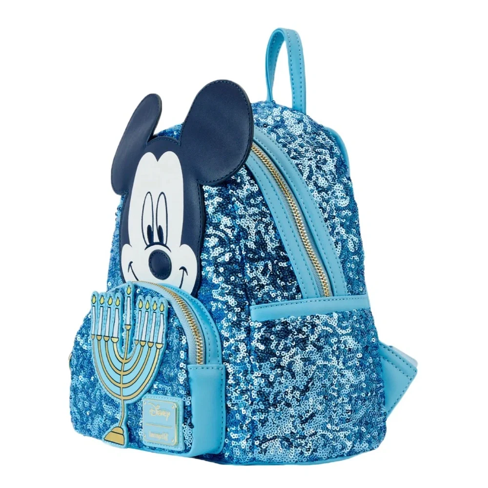 Loungefly Disney Mickey Happy Hanukkah Menorah Mini Backpack and Wallet